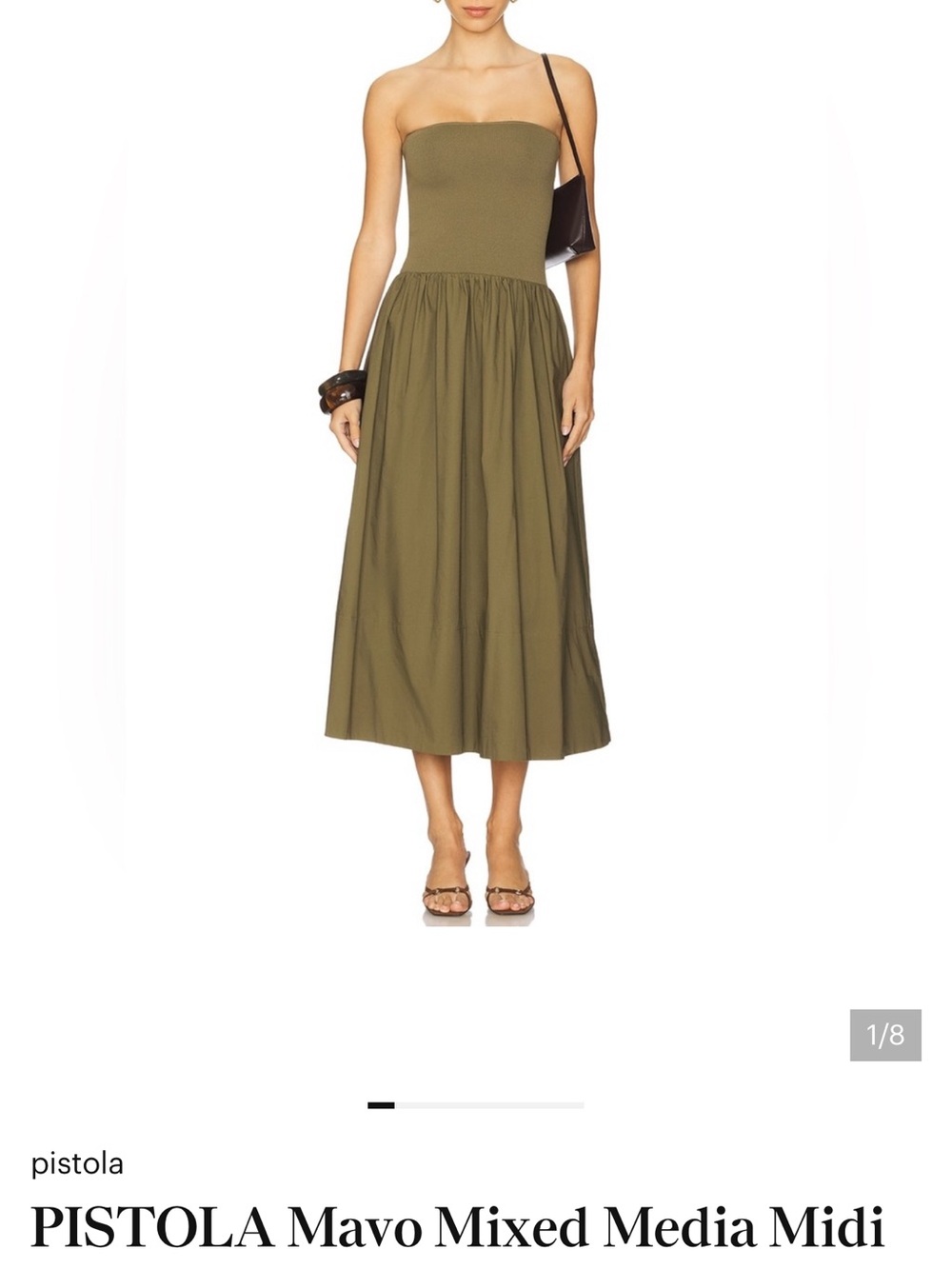 pistola Olive Strapless Smocked Midi Skirt